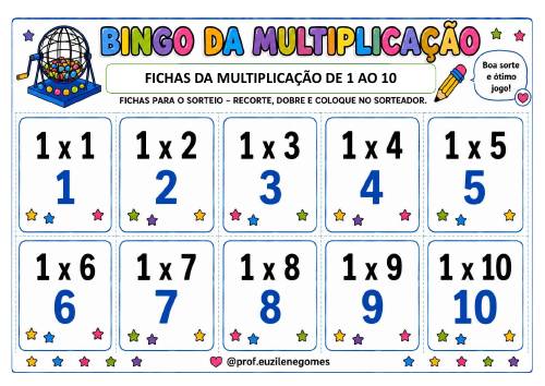 Capa de Bingo da Multiplicação