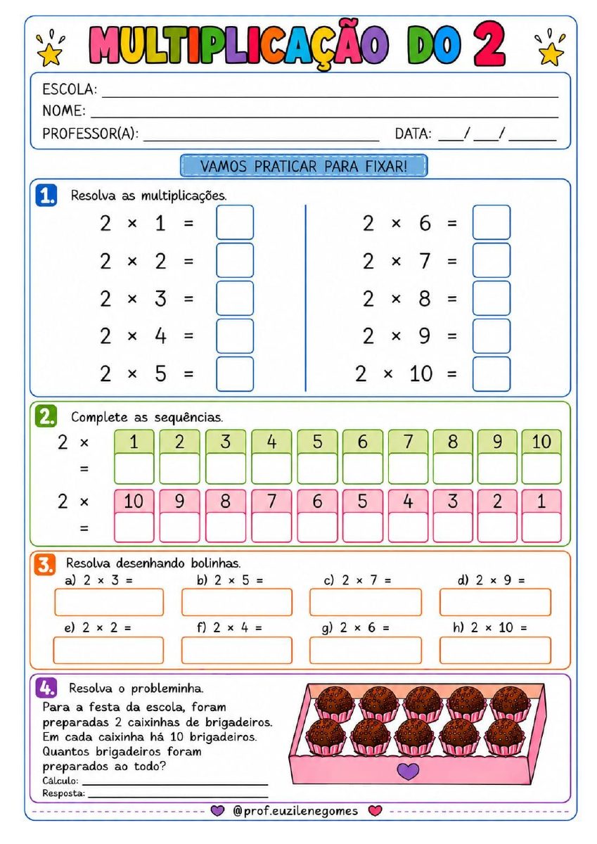 Amostra de Sequência Didática da Multiplicação