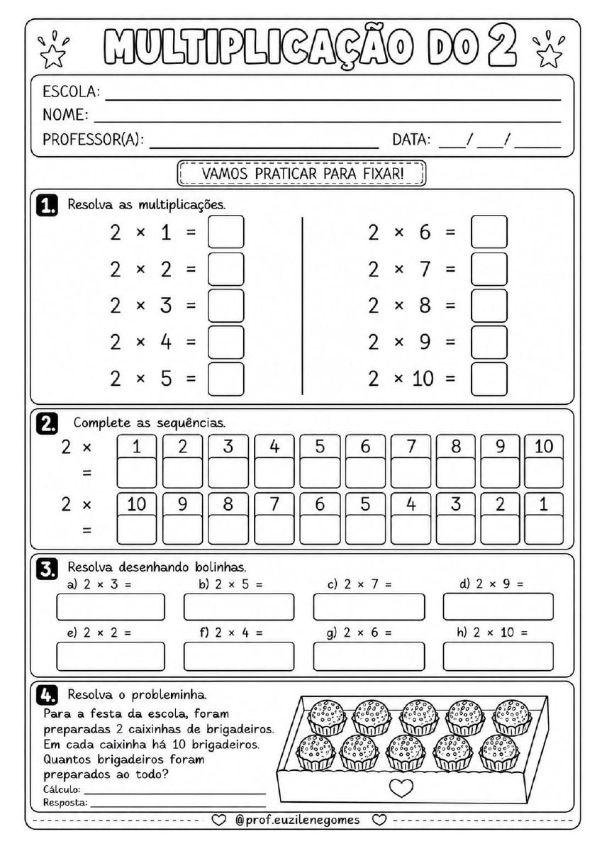 Amostra de Sequência Didática da Multiplicação